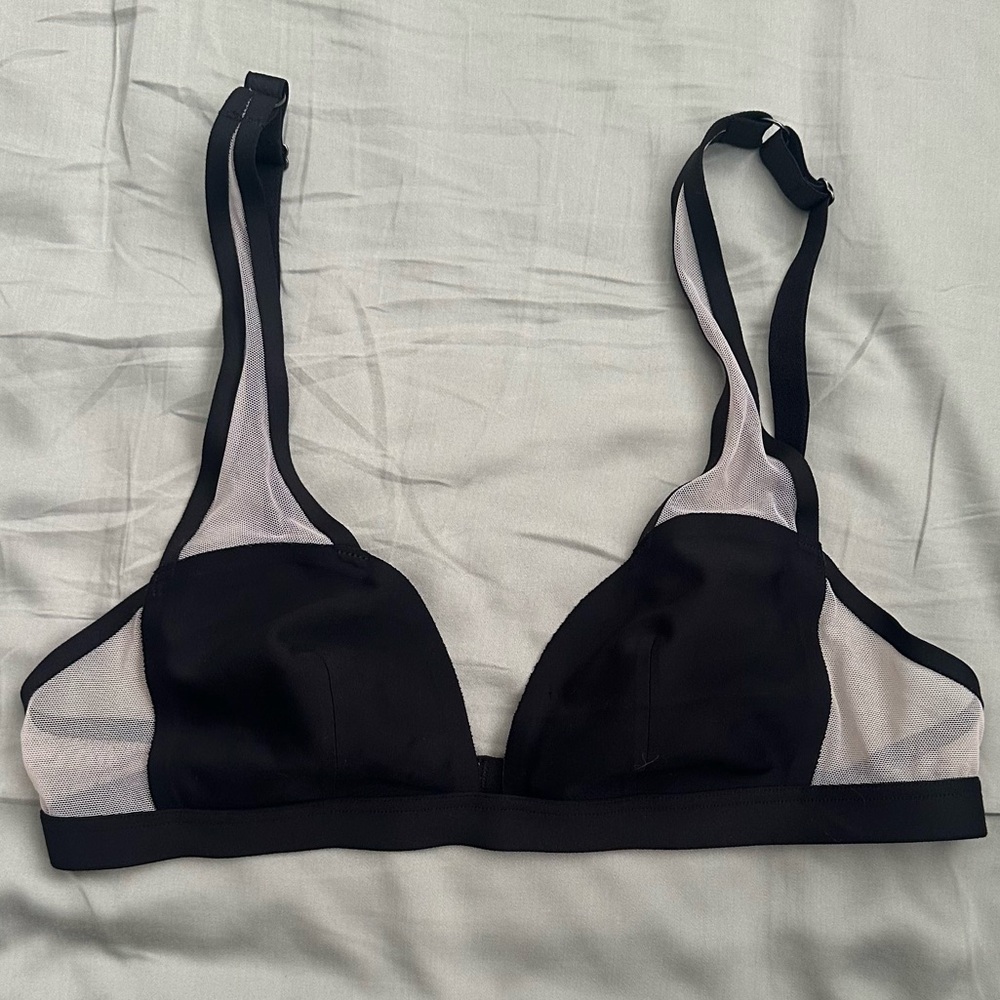 Victoria's Secret Black and Nude Mesh Bra